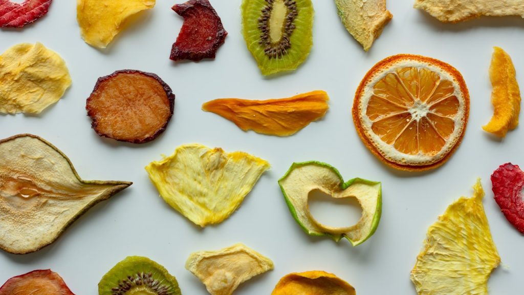 Assorted dried and freeze-dried fruit